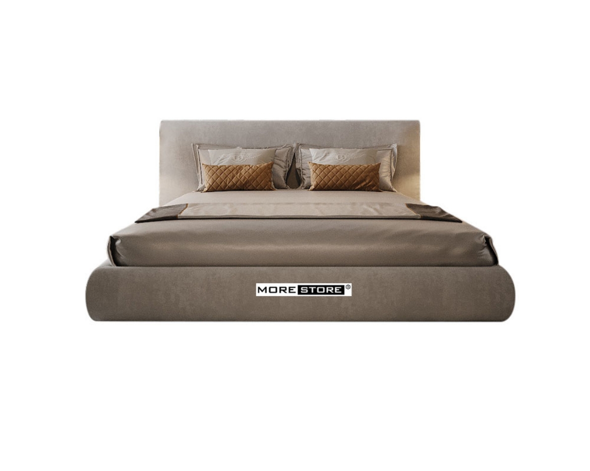 Picture of Giường ngủ bọc nỉ nhung màu xám thanh lịch và tinh tế